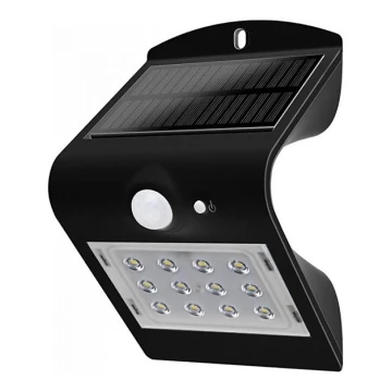 LED Saulės energija įkraunamas sieninis šviestuvas su judesio jutikliu LED/1 5W/3,7V IP65
