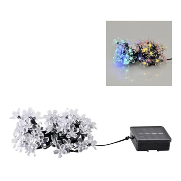 LED Saulės energijos girlianda FLOWER 50xLED/1,2V IP44