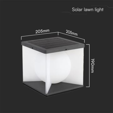 LED Pritemdomas saulės energijos sieninis šviestuvasLED/3W/3,7V IP65 3000K + nuotolinio valdymo pultas