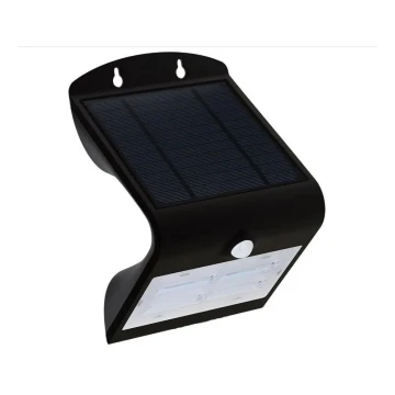 LED Saulės energijos sieninis šviestuvas su jutikliu LED/3W/3,7V 3000/4000K IP65 juodas