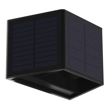 LED Saulės energijos sieninis šviestuvas WINGS LED/2W/3,2V 3000K IP54 juodas