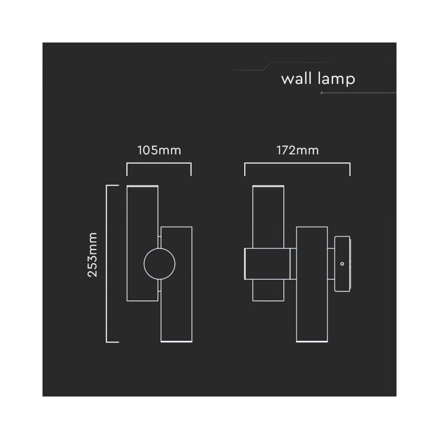 LED Lankstus lauko sieninis prožektorius 2xLED/3W/230V 4000K IP44 juodas
