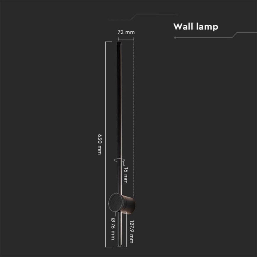 LED Sieninis lauko šviestuvas LED/12W/230V 3000K IP65 juodas