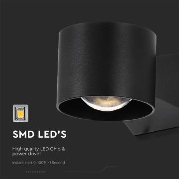 LED sieninis lauko šviestuvas LED/5W/230V 3000K IP65 juoda