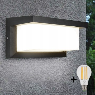 LED Sieninis lauko šviestuvas NEELY 1xE27/9W/230V 3000K IP54 antracitas