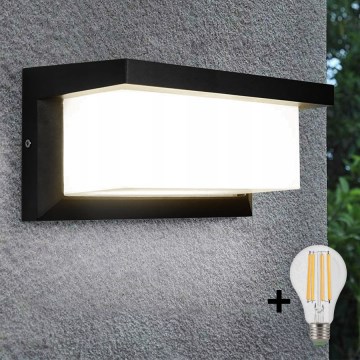 LED Sieninis lauko šviestuvas NEELY 1xE27/9W/230V 4000K IP54 juodas