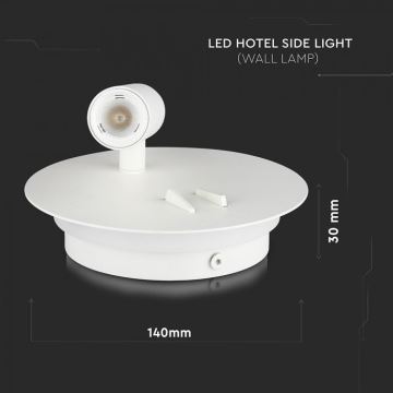 LED sieninis šviestuvas LED/3W/230V + LED/6W/230V 3000K balta
