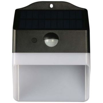 LED sieninis šviestuvas su jutikliu, įkraunamas saulės energija LED/2W/3,7V 4000K IP65
