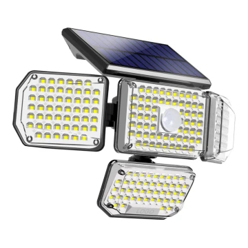 LED sieninis šviestuvas su jutikliu, įkraunamas saulės energija LED/5,5V IP44