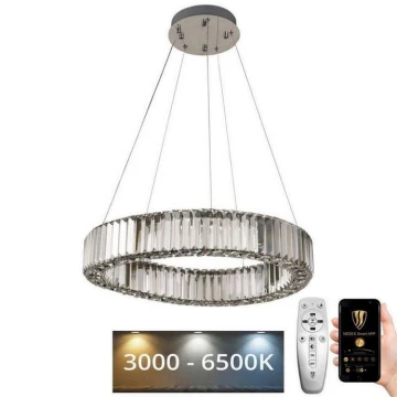 LED šviesos reguliavimas krištolas Sietynas ant stygos LED/40W/230V 3000-6500K chromas + nuotolinio valdymo pultas