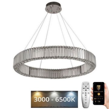 LED šviesos reguliavimas krištolas Sietynas ant stygos LED/50W/230V 3000-6500K chromas + nuotolinio valdymo pultas