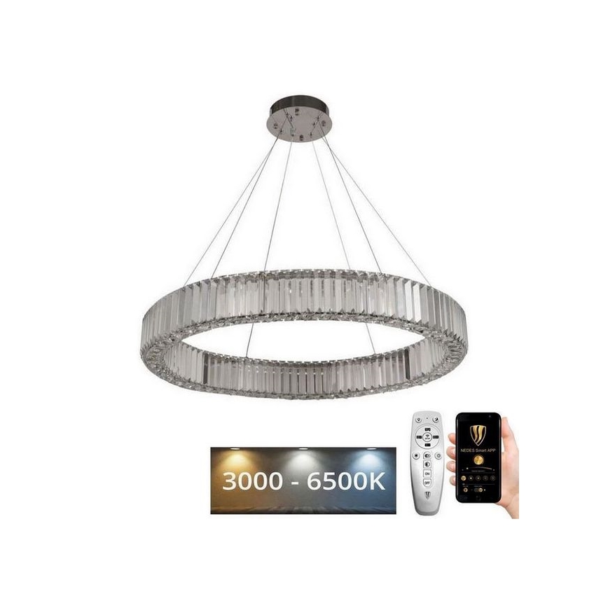 LED šviesos reguliavimas krištolas Sietynas ant stygos LED/50W/230V 3000-6500K chromas + nuotolinio valdymo pultas