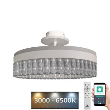 LED šviesos reguliavimas krištolas Tvirtinamas sietynas LED/75W/230V 3000-6500K balta + nuotolinio valdymo pultas