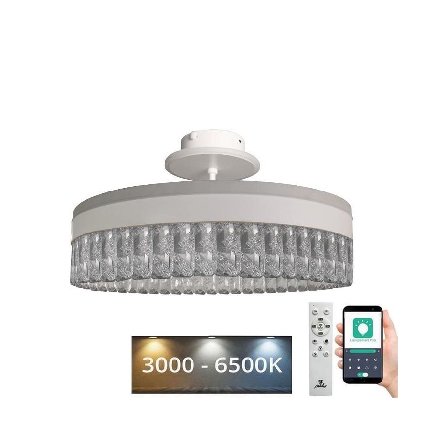 LED šviesos reguliavimas krištolas Tvirtinamas sietynas LED/75W/230V 3000-6500K balta + nuotolinio valdymo pultas