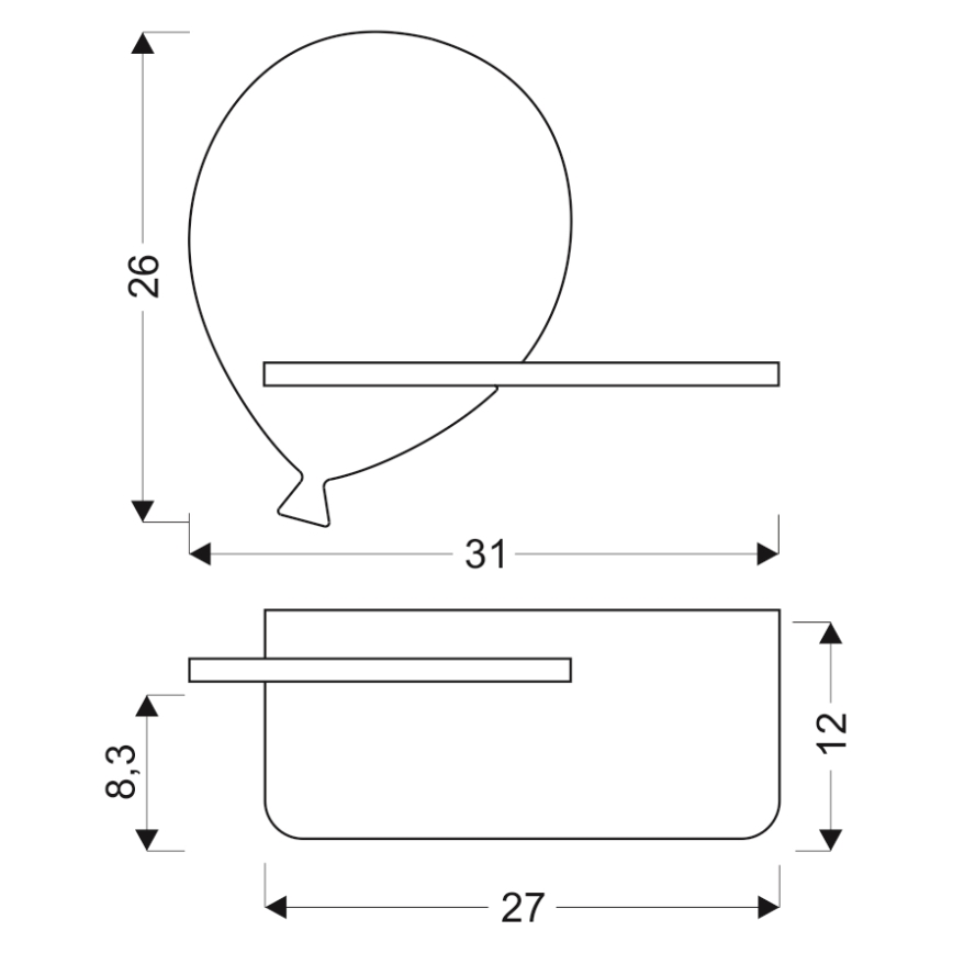 LED Vaikiškas sieninis šviestuvas su lentyna BALLOON LED/4W/230V geltona/medinė