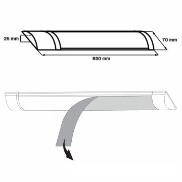 LED virtuvės šviestuvas, kabinamas po spintele LED/18W/230V 4000K 60 cm balta