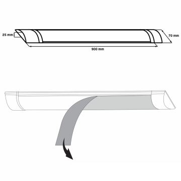 LED virtuvės šviestuvas, kabinamas po spintele LED/30W/230V 4000K 90 cm balta