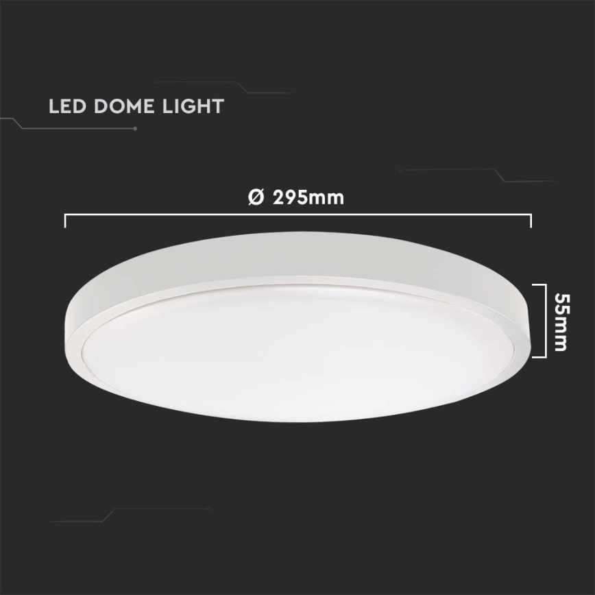 LED Vonios lubinis šviestuvas LED/24W/230V 6500K IP44 baltas