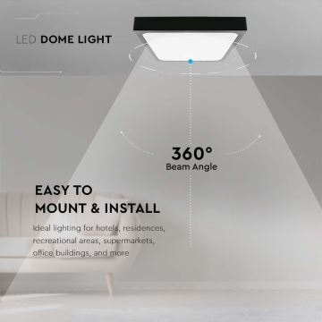 LED Vonios lubinis šviestuvas LED/24W/230V 6500K IP44 juodas