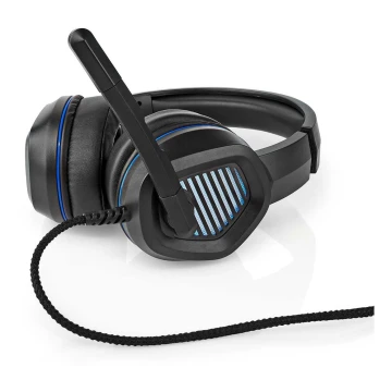 LED Žaidimų ausinės su mikrofonu juodos spalvos