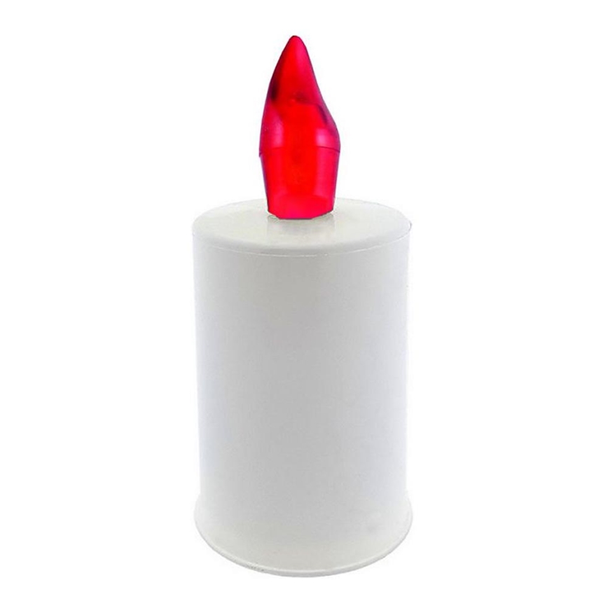LED Žvakė LED/2xAA šiltai balta 10,8 cm balta/raudona