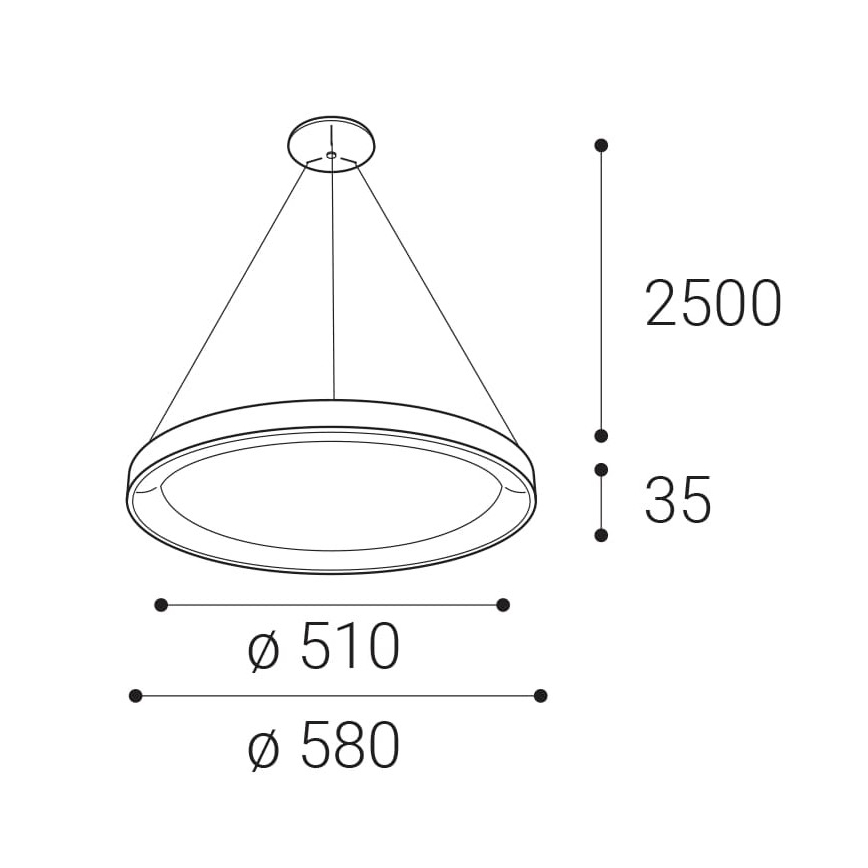 LED2 - LED Pakabinamas sietynas BELLA LED/48W/230V 3000K/4000K juodas
