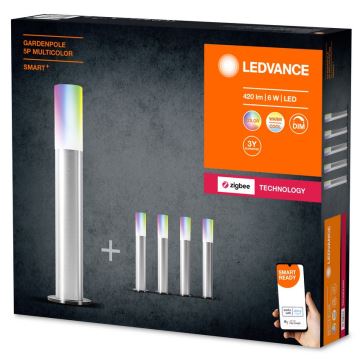 Ledvance - KOMPLEKTAS 5x LED RGBW šviesos reguliavimas lauko lempa SMART+ GARDENPOLE LED/6W/230V IP44