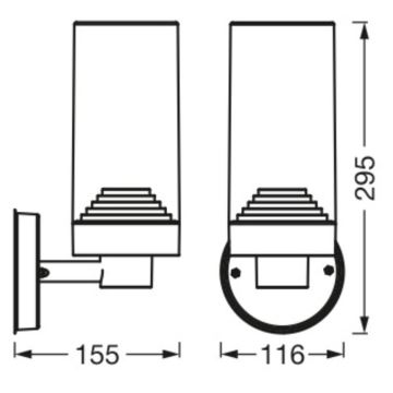 Ledvance - Lauko sieninis šviestuvas AMBER 1xE27/20W/230V IP44