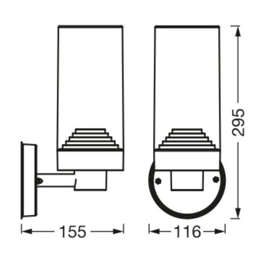 Ledvance - Lauko sieninis šviestuvas AMBER 1xE27/20W/230V IP44