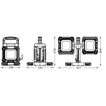 Ledvance - LED Darbinis žibintuvėlis WORKLIGHT FLEX 2xLED/30W/230V IP65