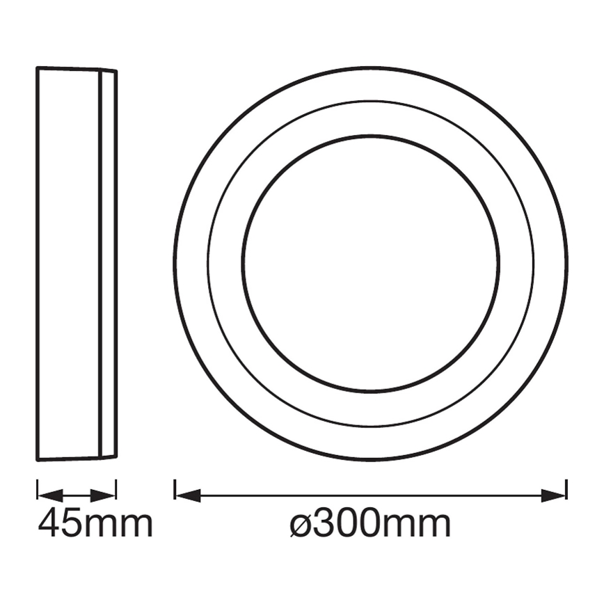 Ledvance - LED Lubinis šviestuvas ROUND LED/18W/230V d. 30 cm