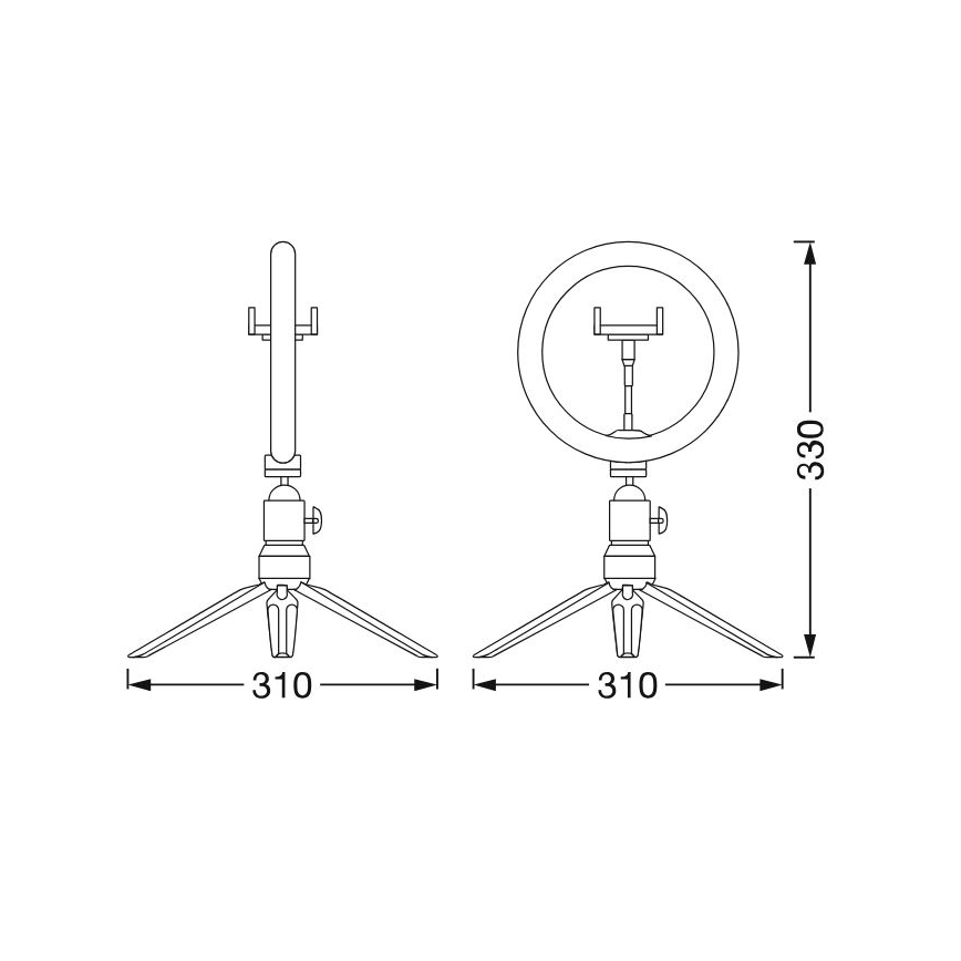 Ledvance - LED pritemdomas stalinis šviestuvas su stovu ir laikiklis video vlogams LED/5,5W/USB 3000/4000/6500K