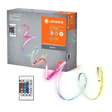 Ledvance - LED RGB Reguliuojama juostelė FLEX AUDIO 3m LED/12,5W/230V + nuotolinio valdymo pultas