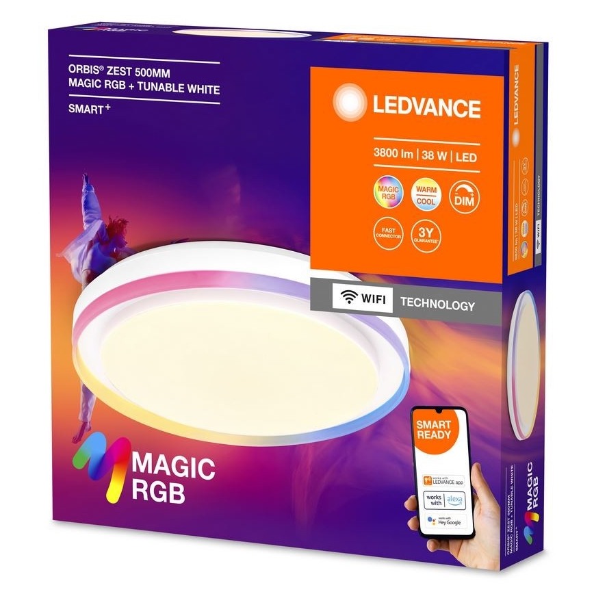 Ledvance - LED RGBW Pritemdomas lubinis šviestuvas SMART+ MAGIC LED/38W/230V  2700-6500K Wi-Fi