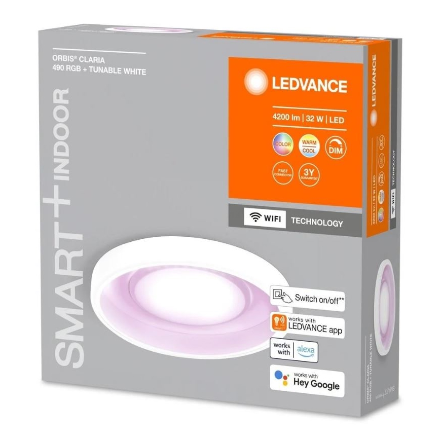 Ledvance- LED RGBW Reguliuojamas lubinis šviestuvas SMART+ CLARIA LED/32W/230V Wi-Fi