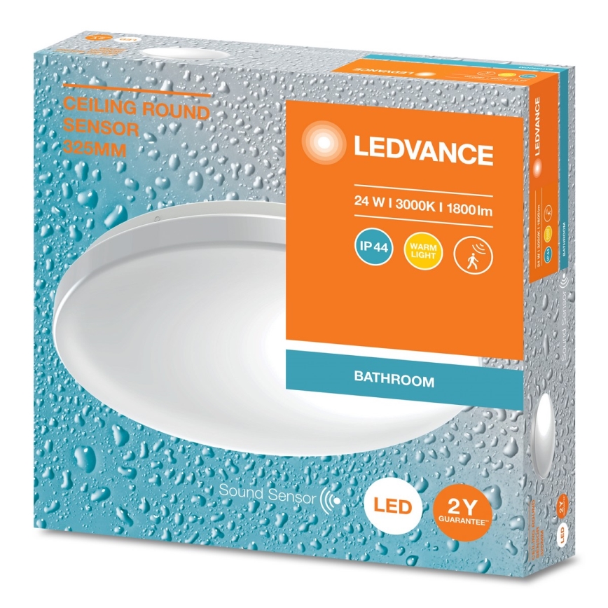 Ledvance - LED lubinis vonios šviestuvas su jutikliu CEILING ROUND LED/24W/230V IP44