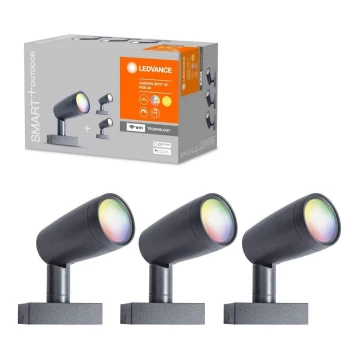 Ledvance - RINKINYS 3x LED RGB lauko lempa SMART + SPOT 3xLED/4.5W/230V IP65 Wi-Fi