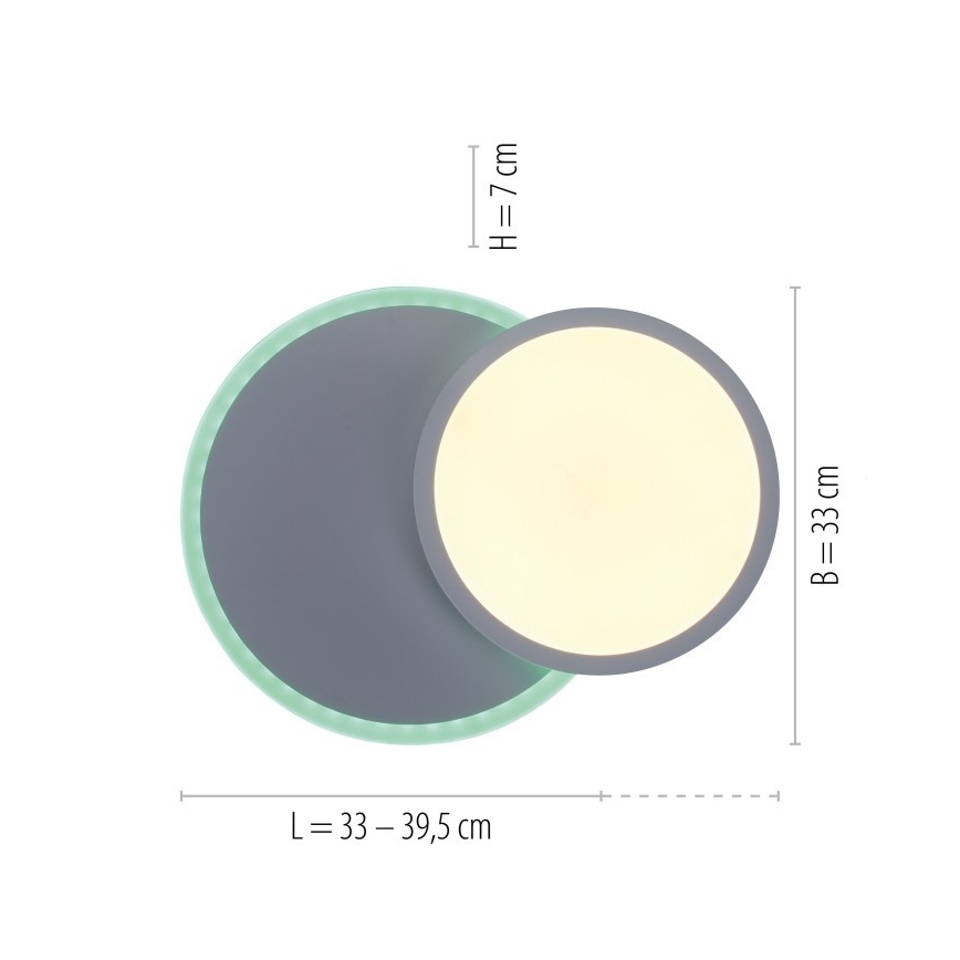 Leuchten Direkt 11662-16 - LED RGB pritemdomas lubinis šviestuvas ARENDA LED/21W/230V + nuotolinio valdymo pultas