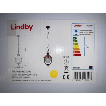 Lindby - Lauko sietynas ant grandinės CLINT 1xE27/60W/230V IP44