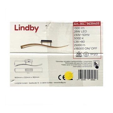 Lindby - LED Reguliuojamas ant pagrindo montuojamas sietynas LARISA LED/28W/230V