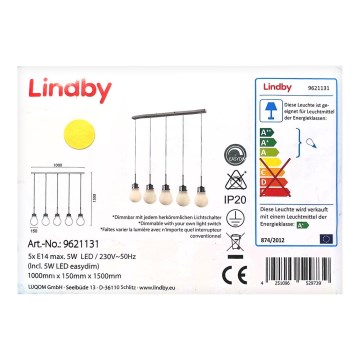 Lindby - LED Reguliuojamas pakabinamas sietynas BADO 5xLED/5W/230V