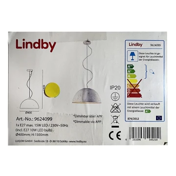Lindby - LED RGB Reguliuojamas pakabinamas sietynas CAROLLE LED/10W/230V Wi-Fi Tuya