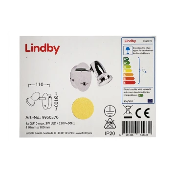 Lindby - LED Sieninis prožektorius ARMINIUS 1xGU10/5W/230V