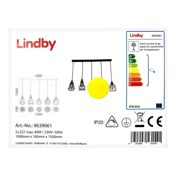 Lindby - Pakabinamas sietynas ALBERTA 5xE27/60W/230V