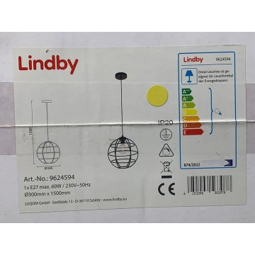 Lindby - Pakabinamas sietynas BEKIRA 1xE27/60W/230V