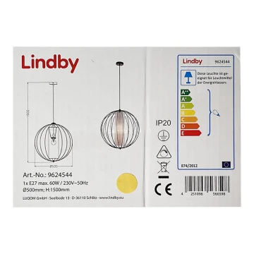 Lindby - Pakabinamas sietynas KORIKO 1xE27/60W/230V