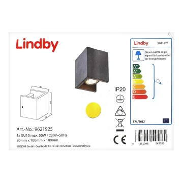 Lindby - Sieninis šviestuvas GERDA 1xGU10/50W/230V