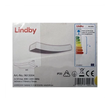 Lindby - Sieninis šviestuvas LEANDER 2xG9/20W/230V