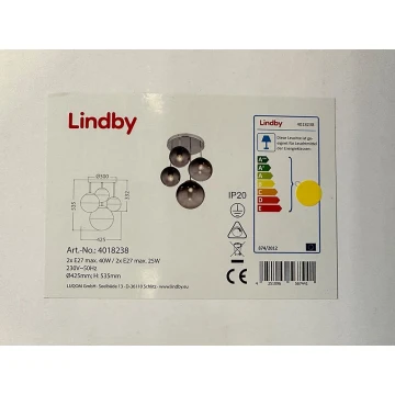Lindby - Sietynas ant stulpo ROBYN 2xE27/40W/230V + 2xE27/25W/230V