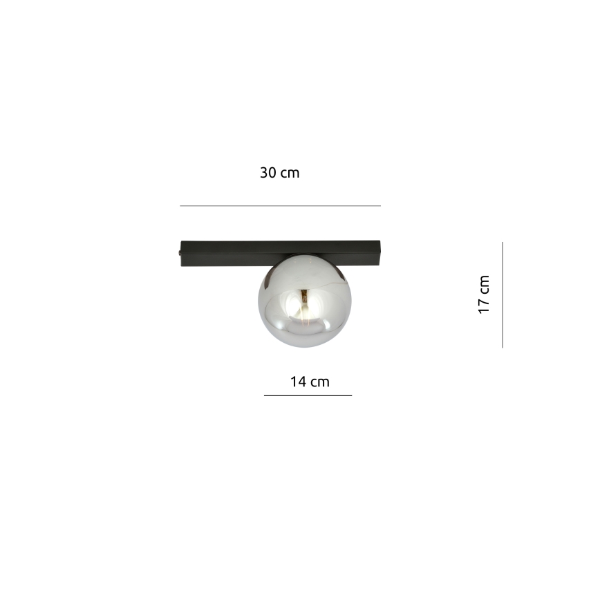 Lubinis šviestuvas FIT 1xE14/10W/230V juoda/pilka